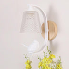 BirdLume Rustic Bird Wall Lamp with Wood and Glass Accent Lighting