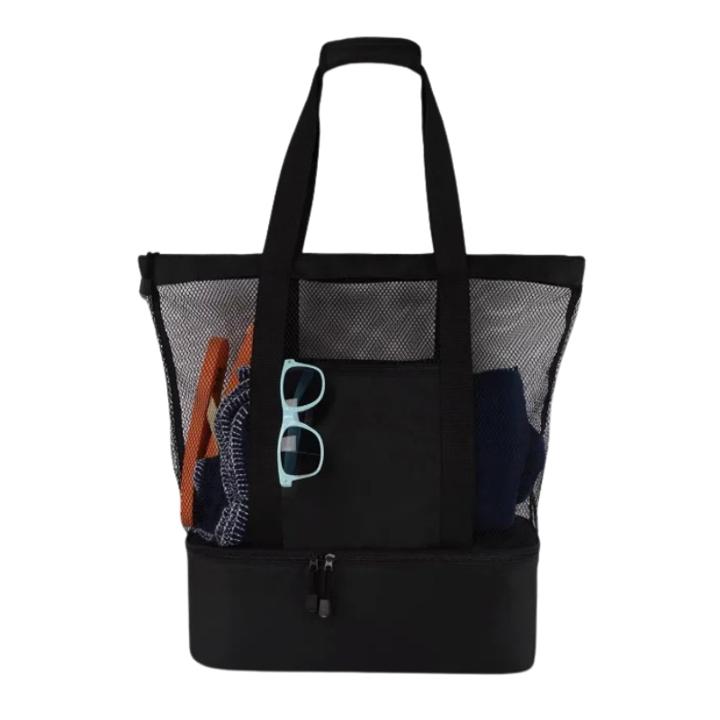 CoastVault Beach Tote Bag with Insulated Cooler Compartment