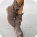Veloura Slouch Suede Ankle Boots for Women with Block Heel