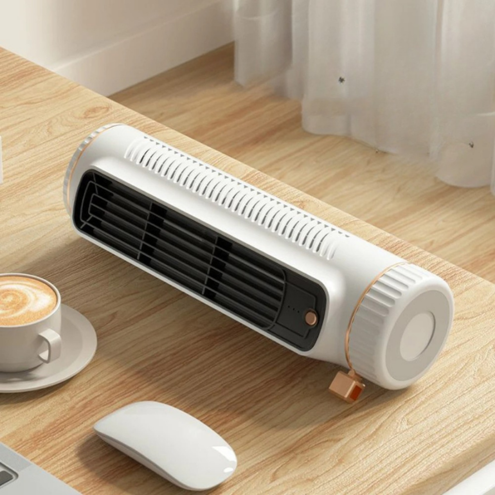 BreezeFlow Bladeless Portable Tower Fan with Quiet Air Cooling