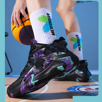 Court Dynamics High-Top Basketball Shoe – Bold Graphic Design with Ankle Support