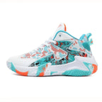 Court Dynamics High-Top Basketball Shoe – Bold Graphic Design with Ankle Support