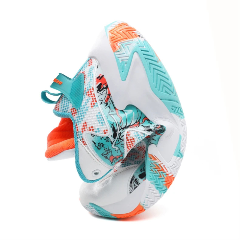 Court Dynamics High-Top Basketball Shoe – Bold Graphic Design with Ankle Support