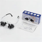 LED Head-Mounted Magnifier with Four Interchangeable Lenses and Dual Lights