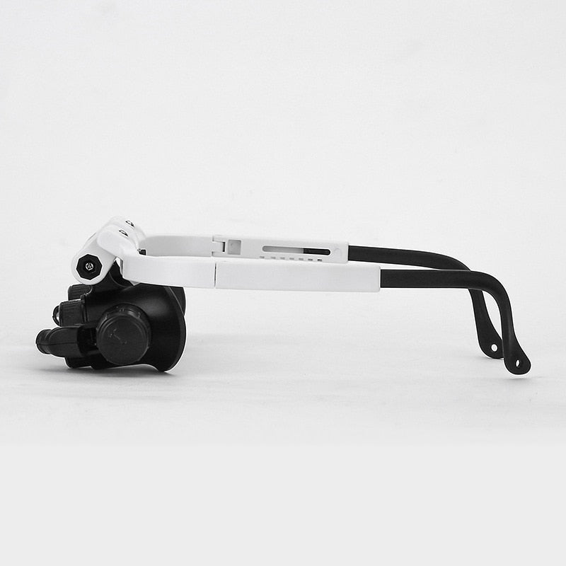 LED Head-Mounted Magnifier with Four Interchangeable Lenses and Dual Lights