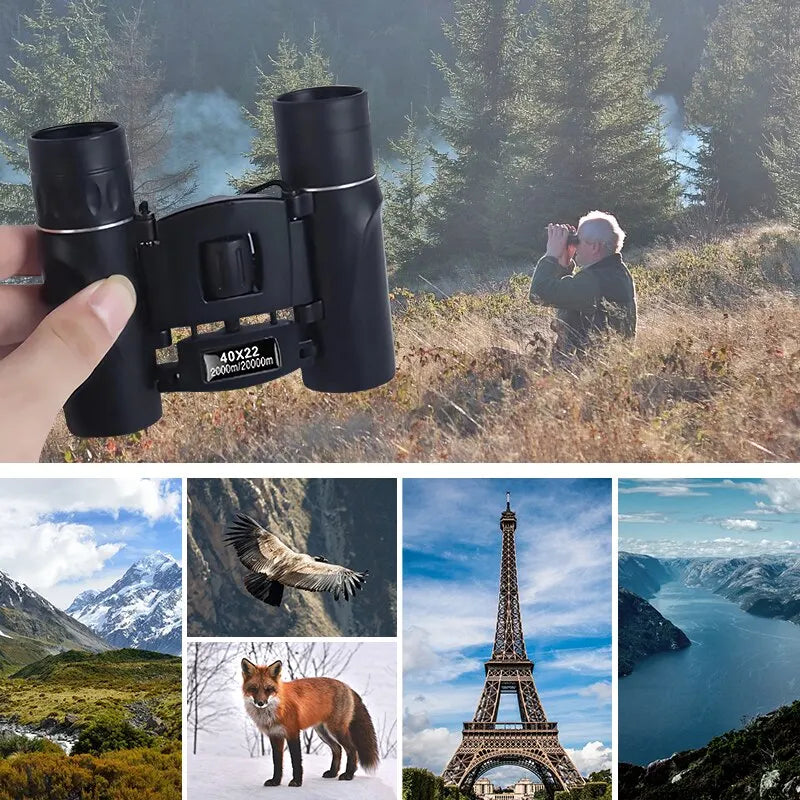 EagleVista Compact Binoculars 40x Foldable for Travel Hiking and Birdwatching