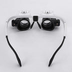 LED Head-Mounted Magnifier with Four Interchangeable Lenses and Dual Lights