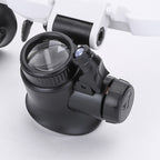 LED Head-Mounted Magnifier with Four Interchangeable Lenses and Dual Lights