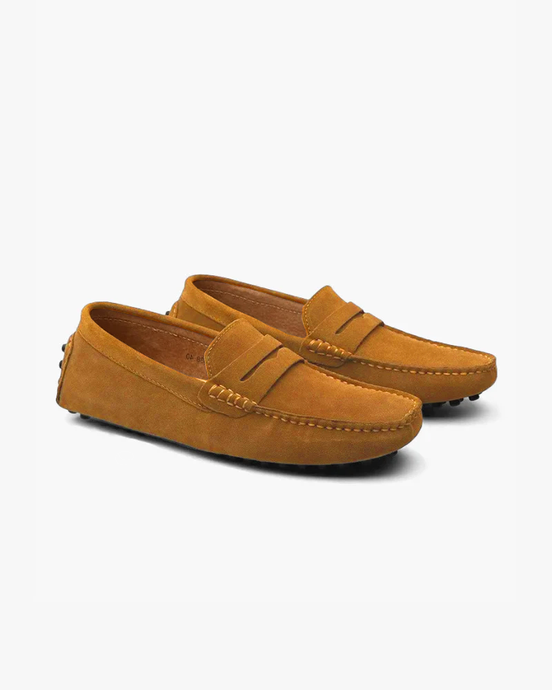 Veloro Men's Suede Penny Driving Loafers