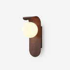 Ashvale Globe Wall Light | Wood Effect LED Indoor Wall Lamp