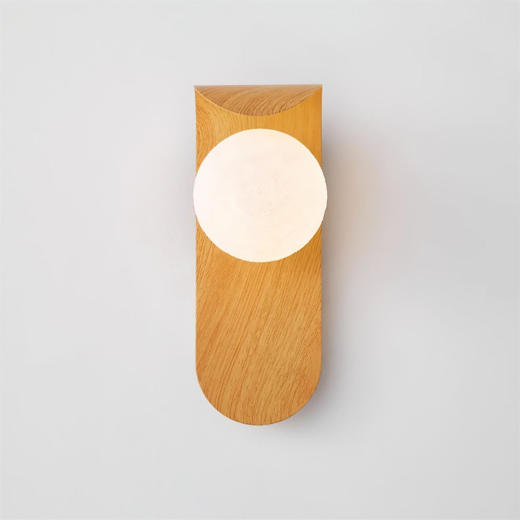 Ashvale Globe Wall Light | Wood Effect LED Indoor Wall Lamp