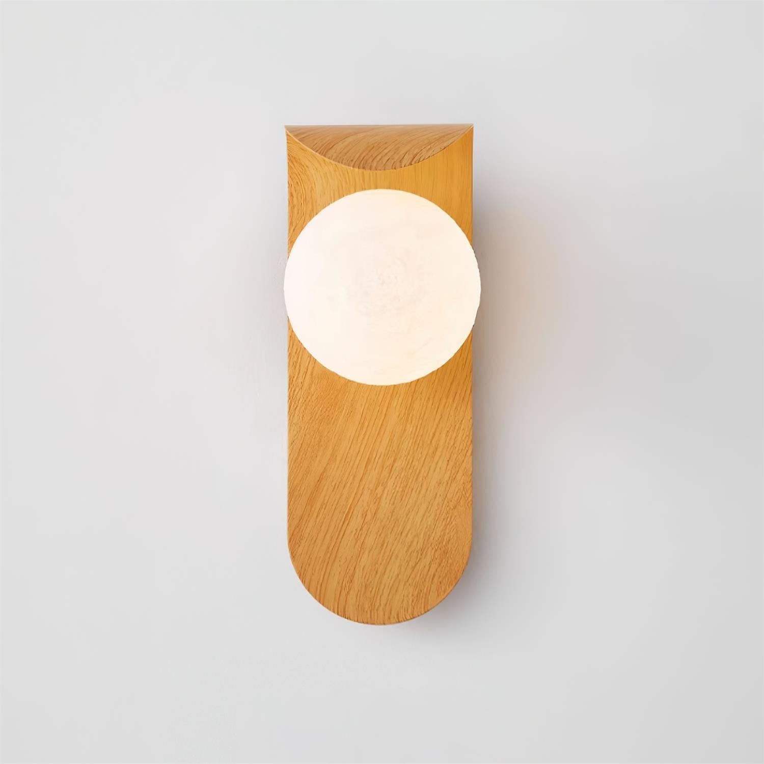 Ashvale Globe Wall Light | Wood Effect LED Indoor Wall Lamp