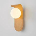 Ashvale Globe Wall Light | Wood Effect LED Indoor Wall Lamp