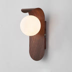 Ashvale Globe Wall Light | Wood Effect LED Indoor Wall Lamp