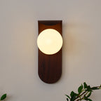 Ashvale Globe Wall Light | Wood Effect LED Indoor Wall Lamp