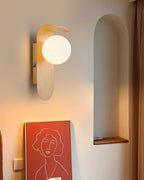 Ashvale Globe Wall Light | Wood Effect LED Indoor Wall Lamp