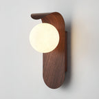 Ashvale Globe Wall Light | Wood Effect LED Indoor Wall Lamp