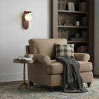 Ashvale Globe Wall Light | Wood Effect LED Indoor Wall Lamp