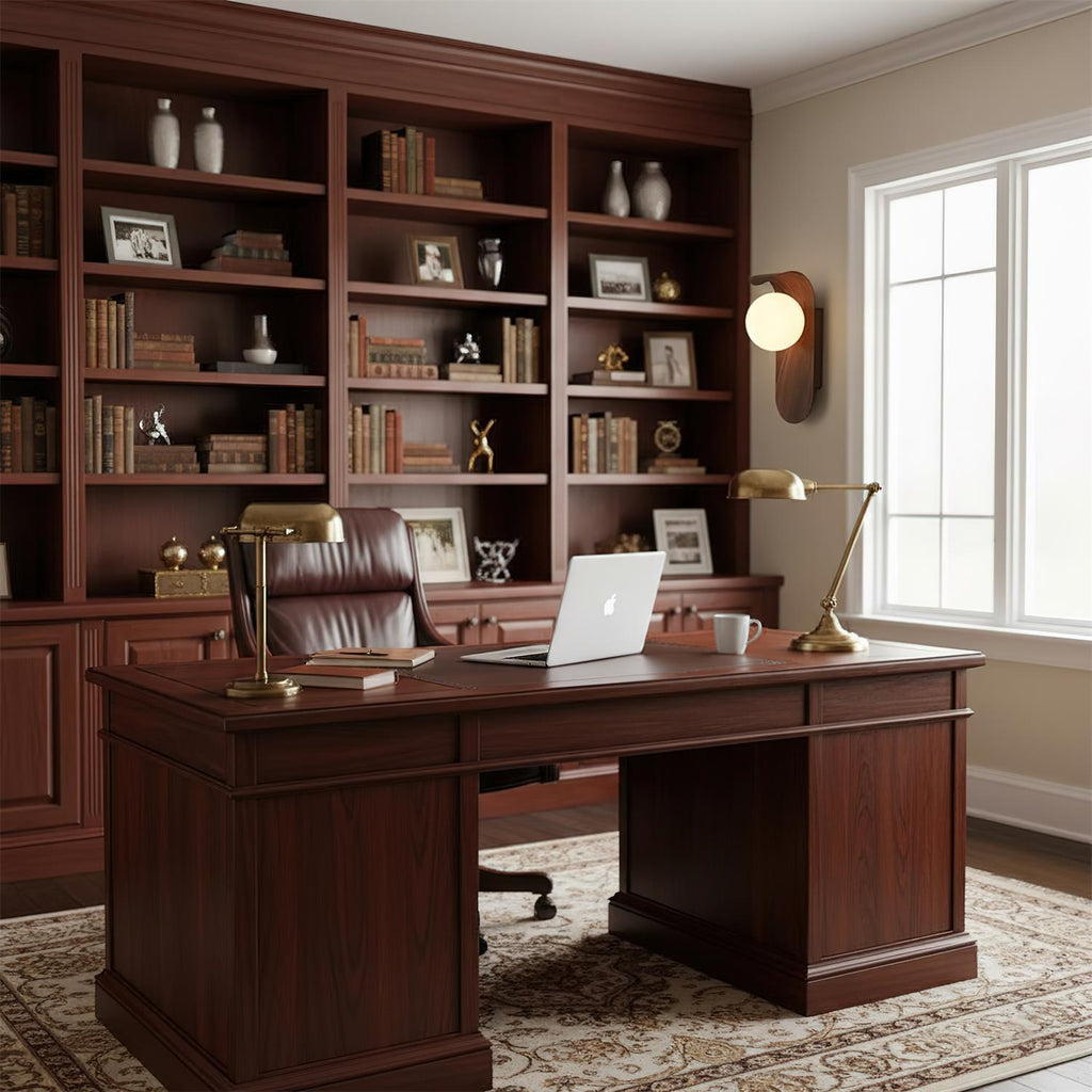 Ashvale Globe Wall Light | Wood Effect LED Indoor Wall Lamp