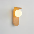 Ashvale Globe Wall Light | Wood Effect LED Indoor Wall Lamp