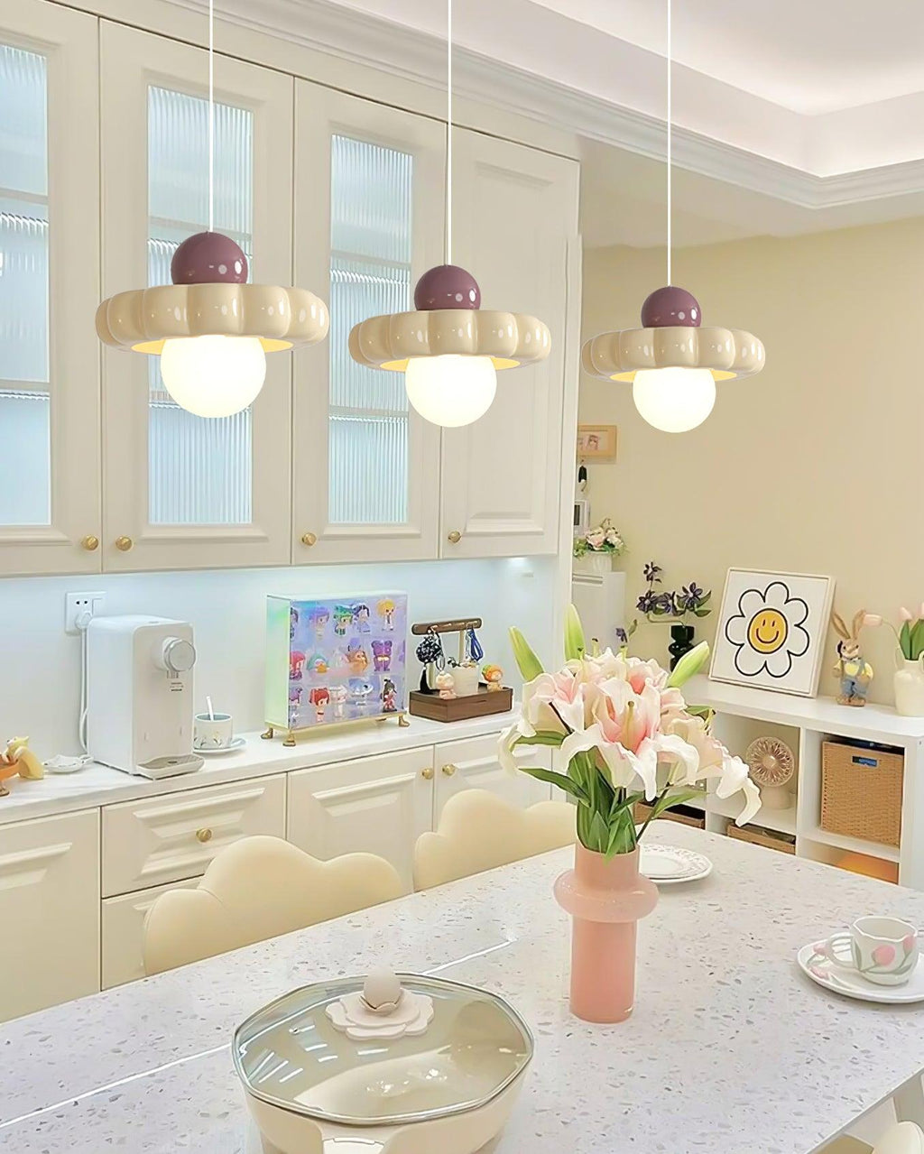 AriaLune Suspension Modern Design Cream