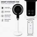 Compact Oscillating Standing Fan with Timer - Quiet 45W Air Circulation