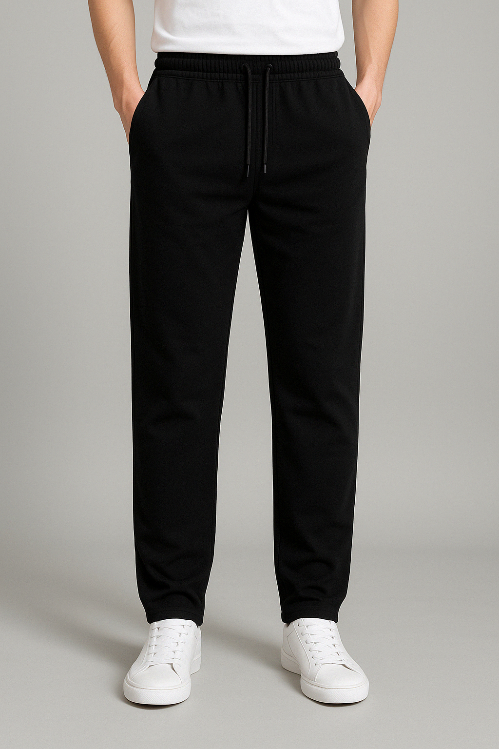 Men's Wide Leg Jogging Trousers with Drawstring Waist