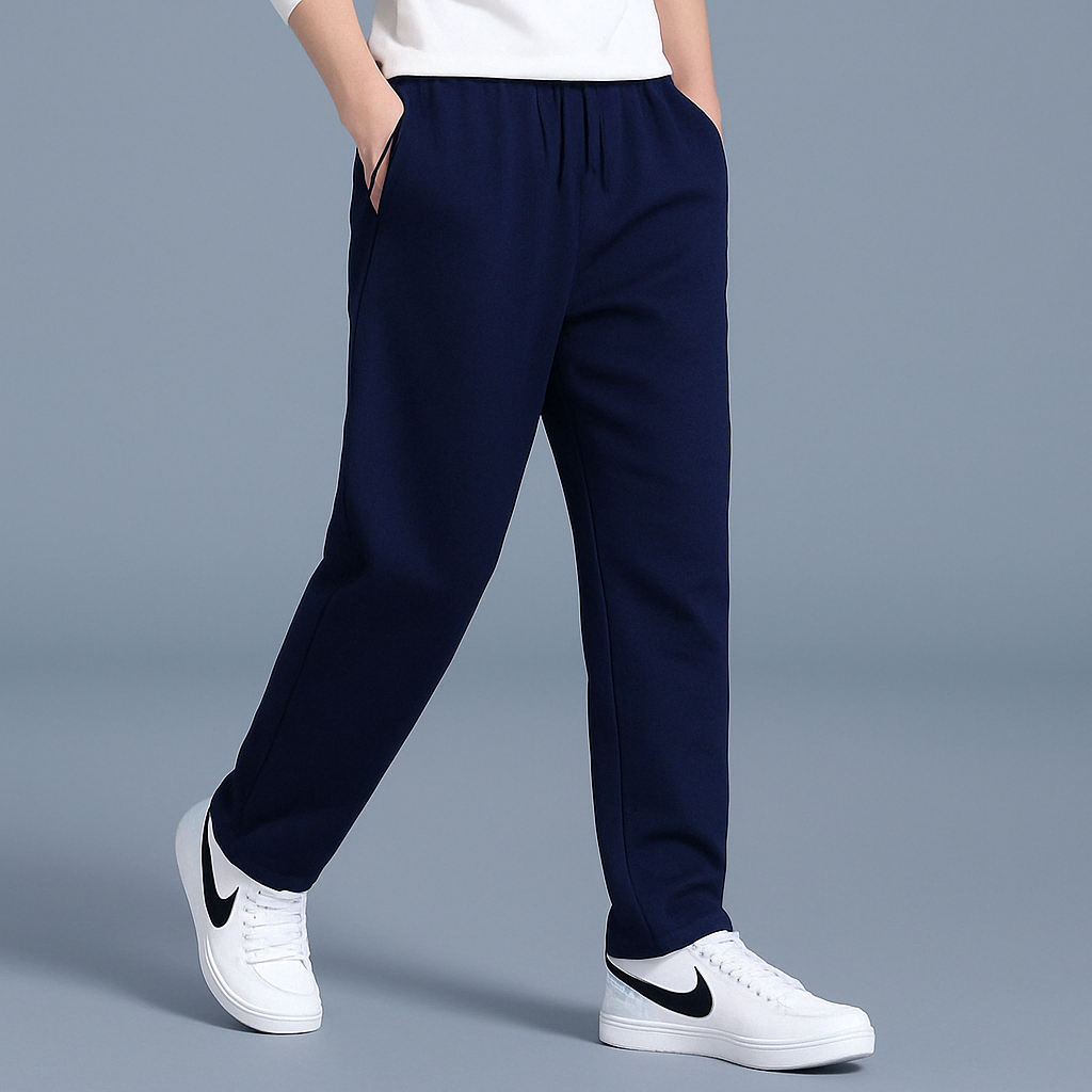 Men's Wide Leg Jogging Trousers with Drawstring Waist