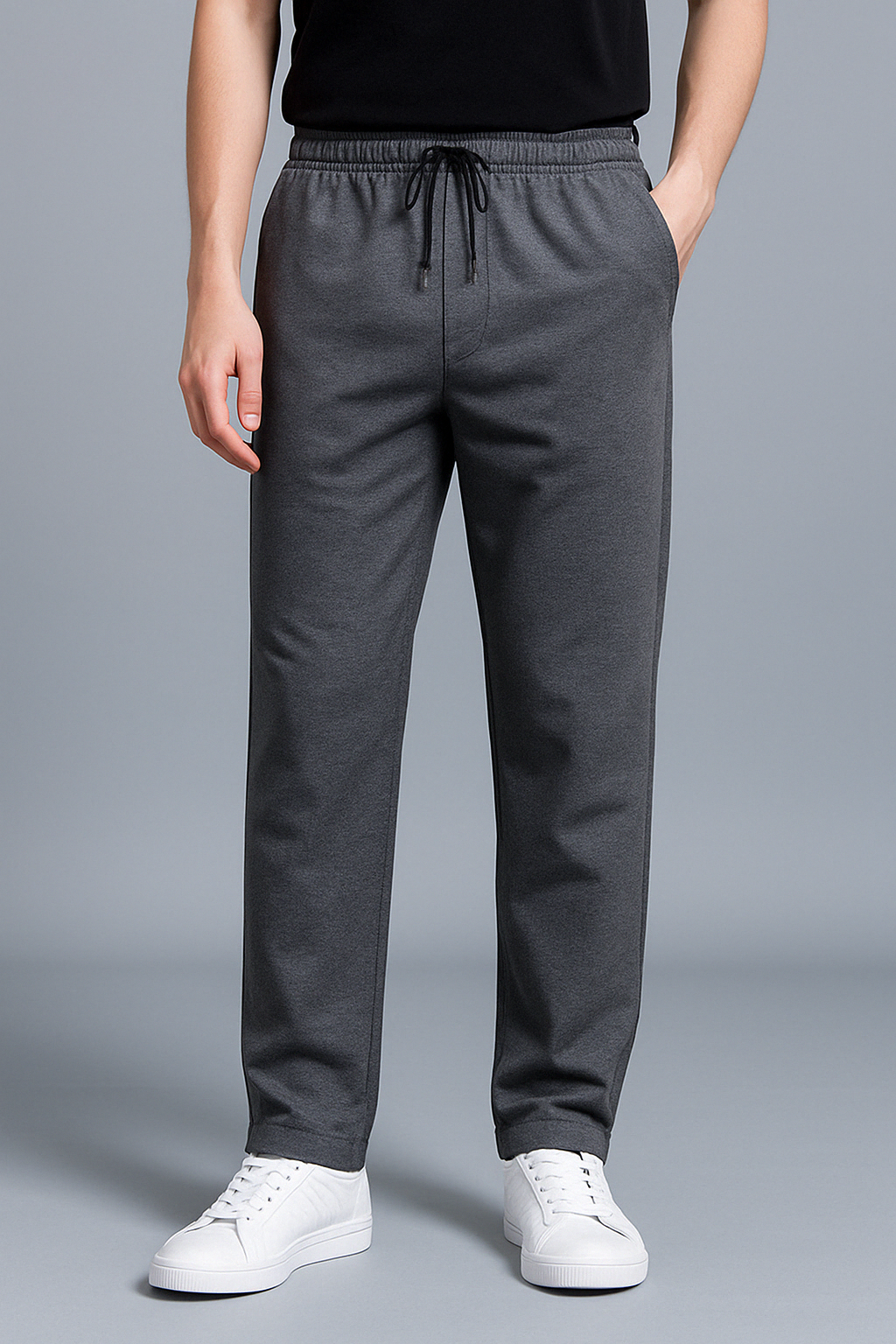Men's Wide Leg Jogging Trousers with Drawstring Waist