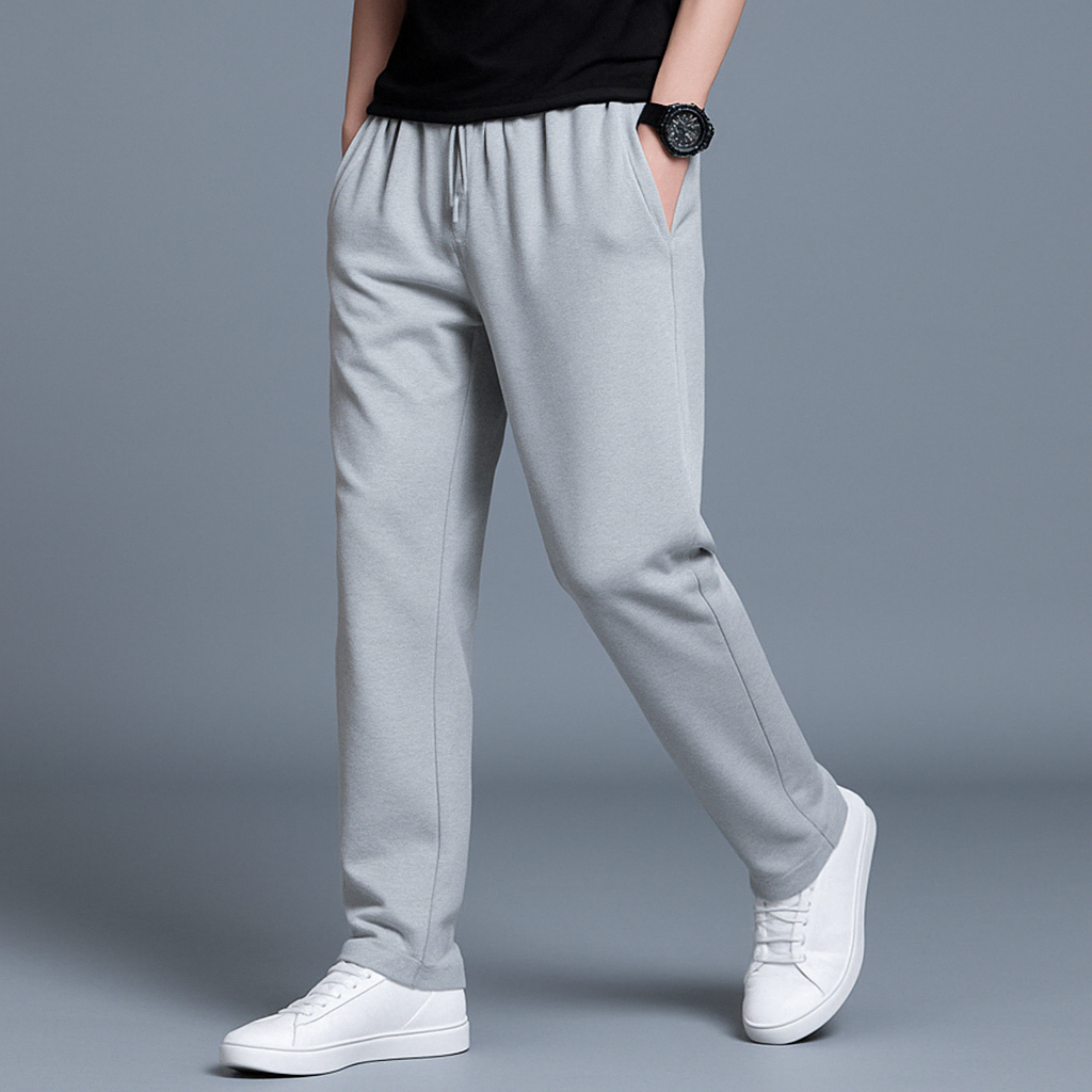 Men's Wide Leg Jogging Trousers with Drawstring Waist