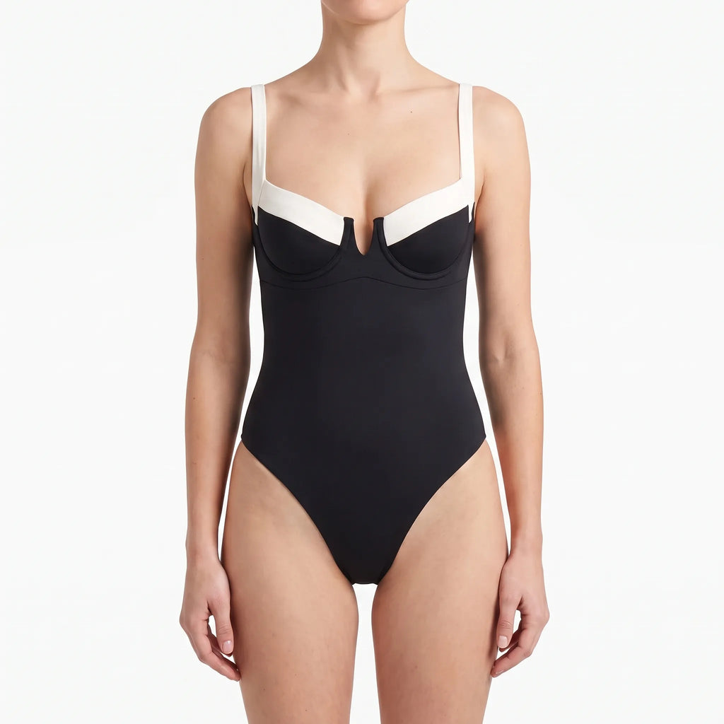 CoastContour Women's Color Block Strapless One Piece Swimsuit