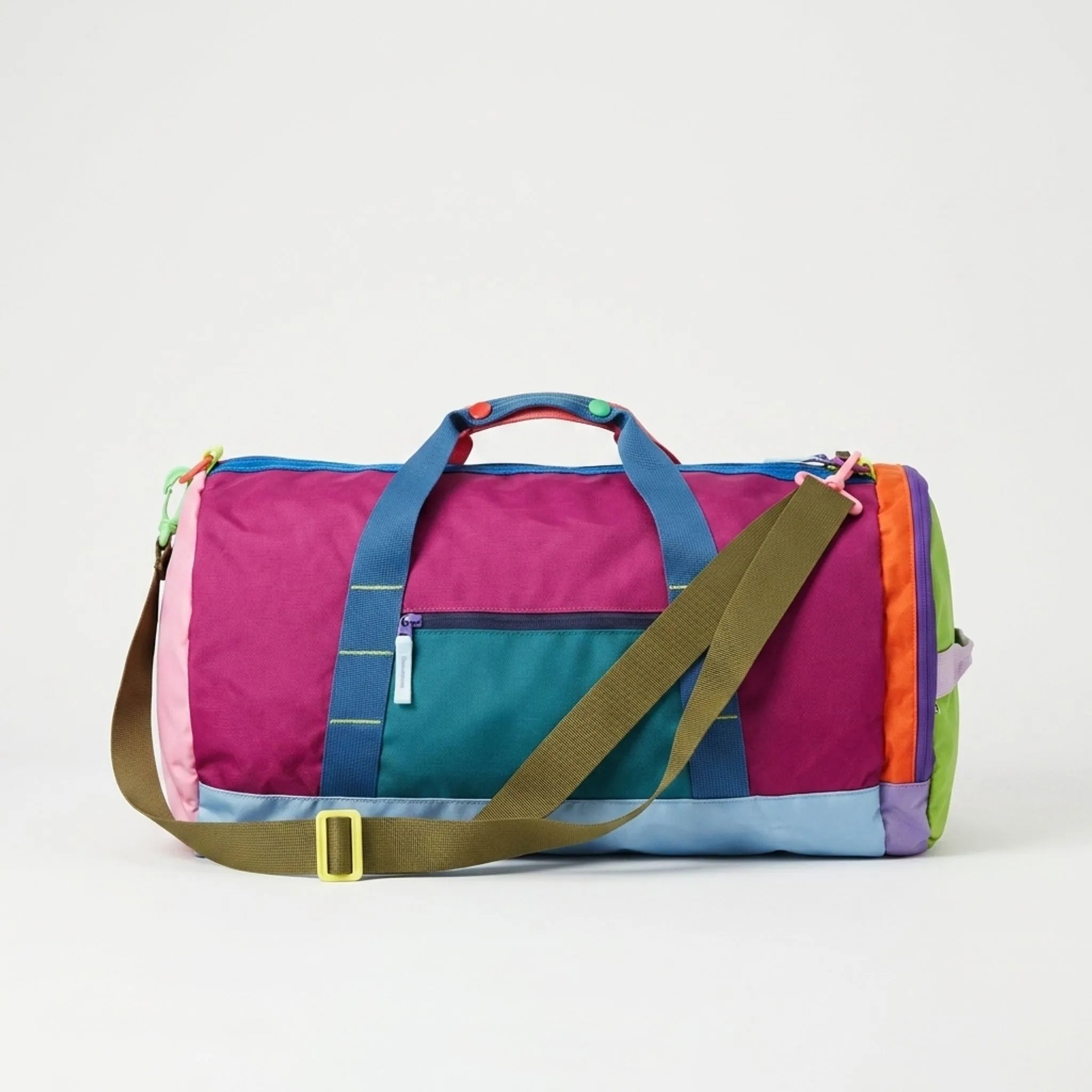 Compact Foldable Color-Block Duffel Bag - 21 Inch Capacity