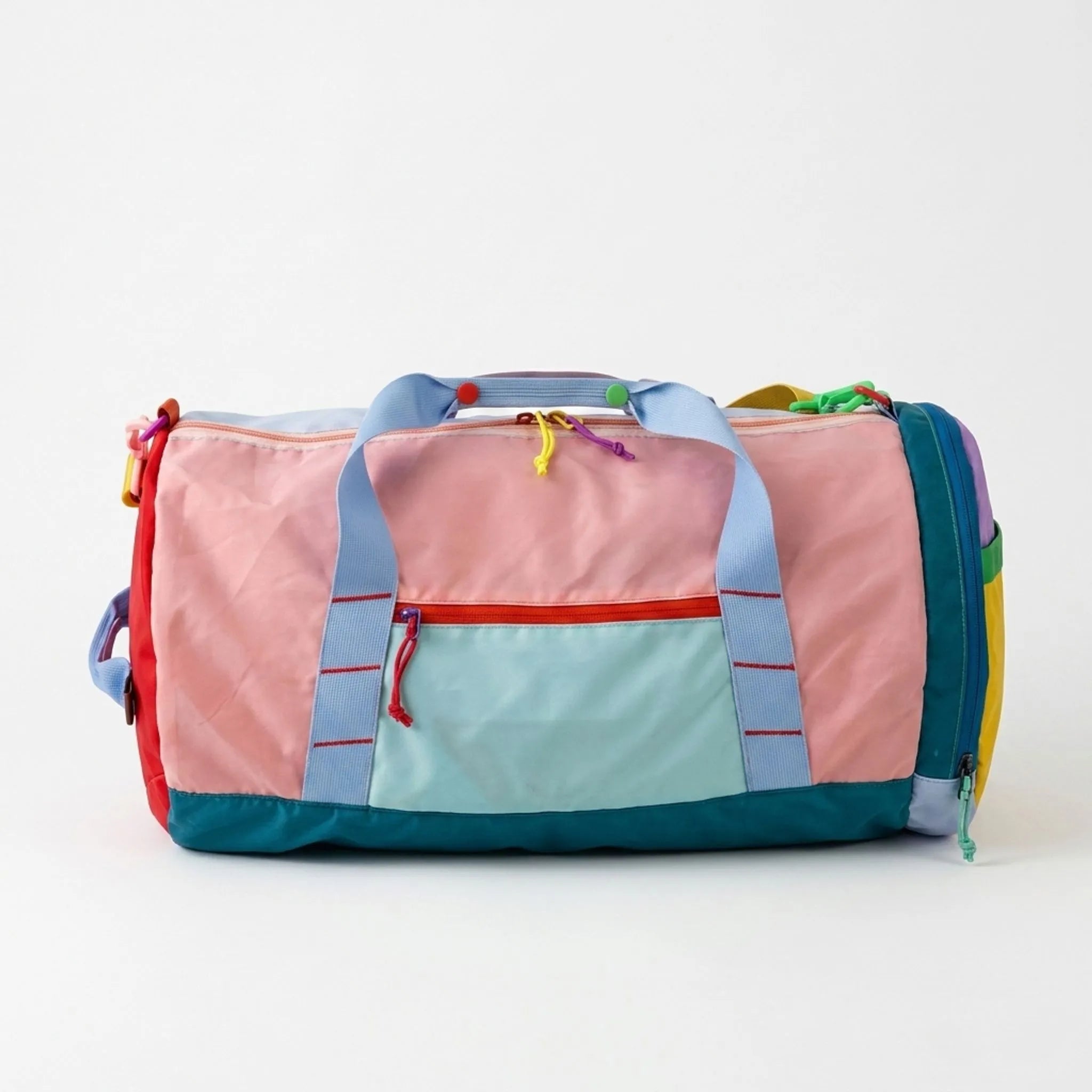 Compact Foldable Color-Block Duffel Bag - 21 Inch Capacity