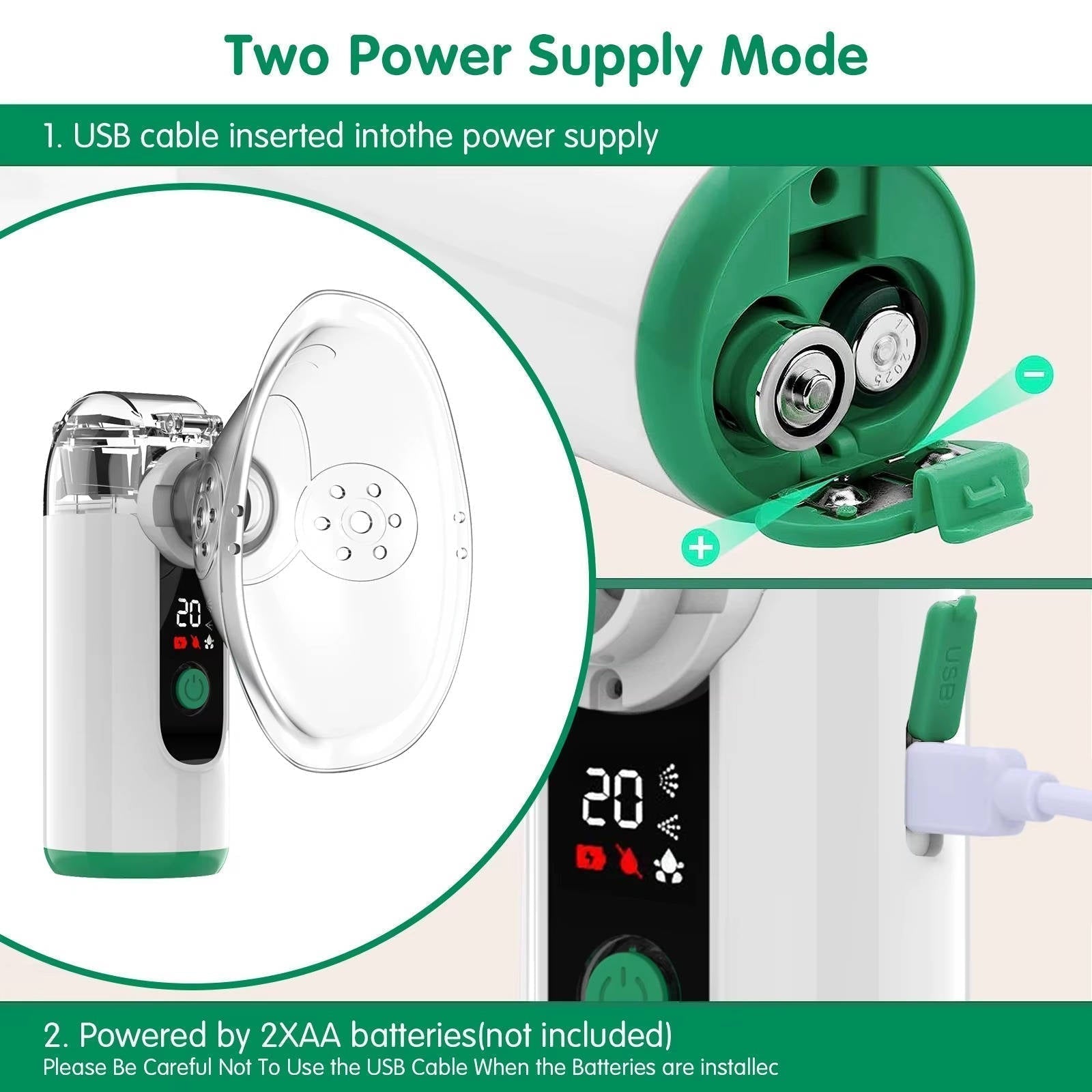 UltraMist Portable Nebulizer - USB Rechargeable Mist Inhaler with Quiet Operation