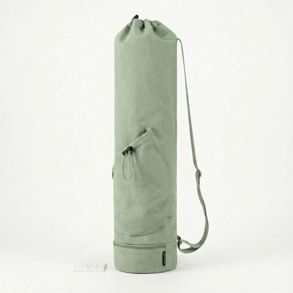 Crossbody Cylindrical Fitness Mat Carrier with Hydration Pocket
