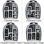 SnapGuard Waterproof Camera Backpack with Quick Access and Laptop Sleeve