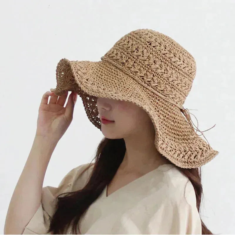 SunLoom Wide Brim Straw Sun Hat for Women Summer Style
