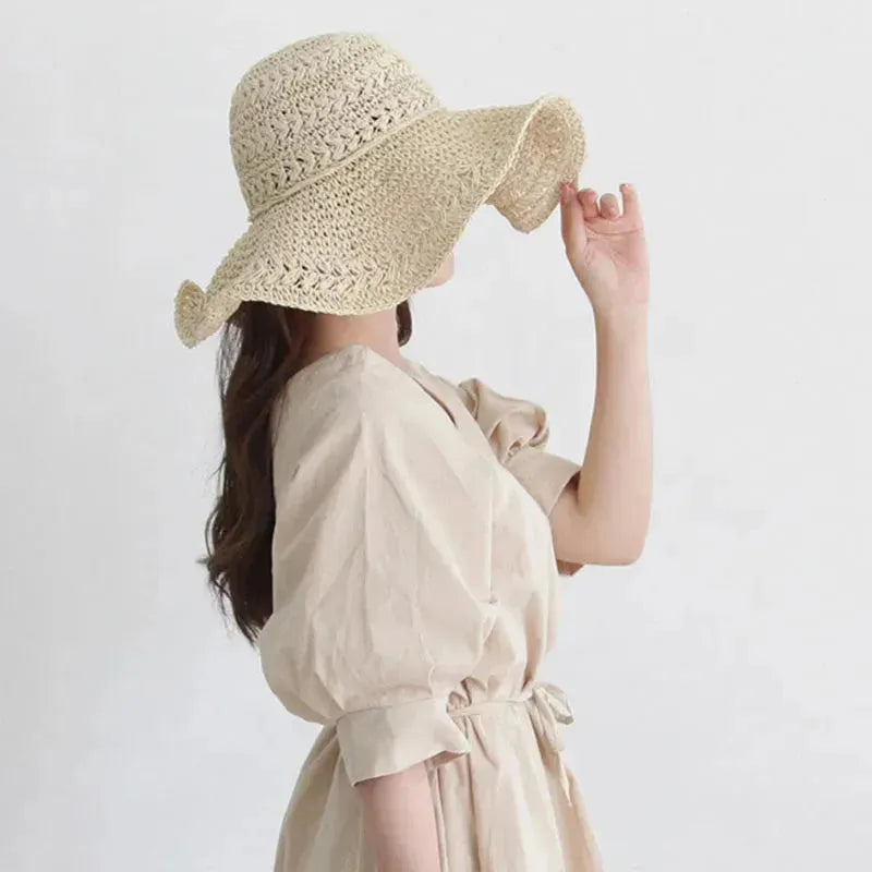 SunLoom Wide Brim Straw Sun Hat for Women Summer Style