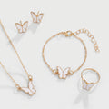 ButterLuxe Butterfly Jewelry Set with Necklace, Bracelet, Ring and Earrings
