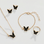 ButterLuxe Butterfly Jewelry Set with Necklace, Bracelet, Ring and Earrings