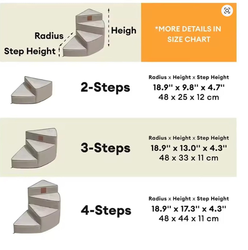 Elevated Pet Access Stairs with Non-Slip Foam Design | Space-Saving Solution for Pet Mobility