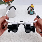 Professional Hands-Free Magnification Headset with Dual LED Lights - 8x 15x 23x Zoom