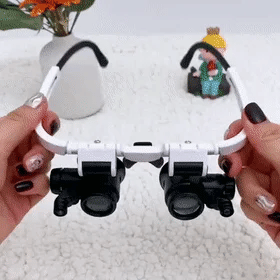 Professional Hands-Free Magnification Headset with Dual LED Lights - 8x 15x 23x Zoom