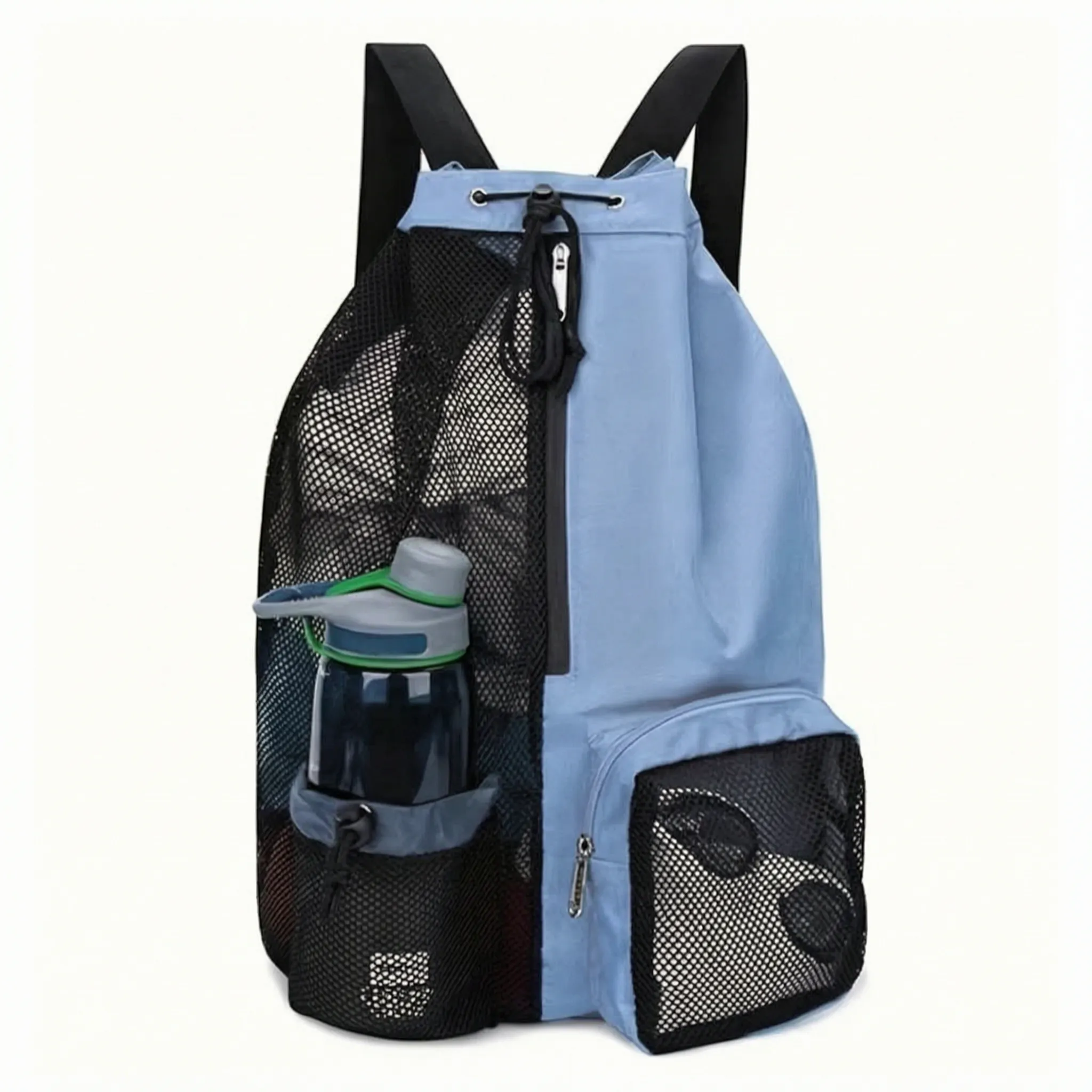 Ventilated Drawstring Sports Backpack with Wet Gear Compartment