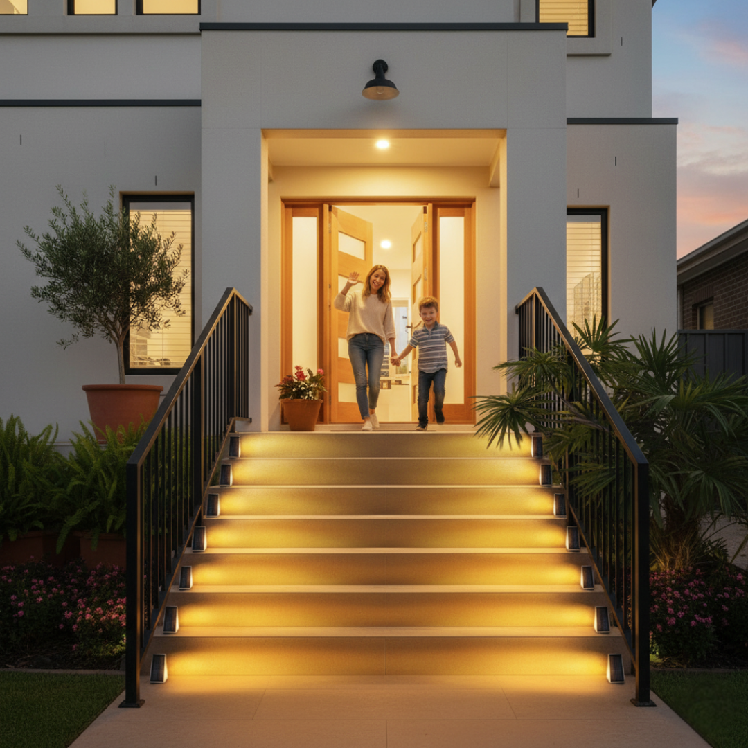 PathGlow Solar LED Step Lights for Outdoor Stairs and Pathways