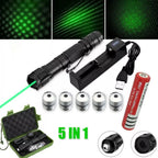 Premium Green Laser Pointer with USB Charging | 532nm Beam for Presentations and Stargazing