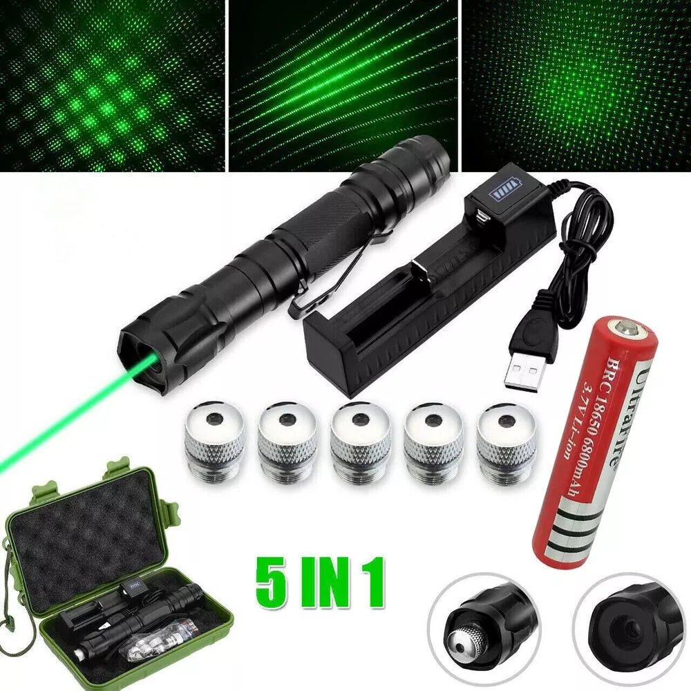 Premium Green Laser Pointer with USB Charging | 532nm Beam for Presentations and Stargazing