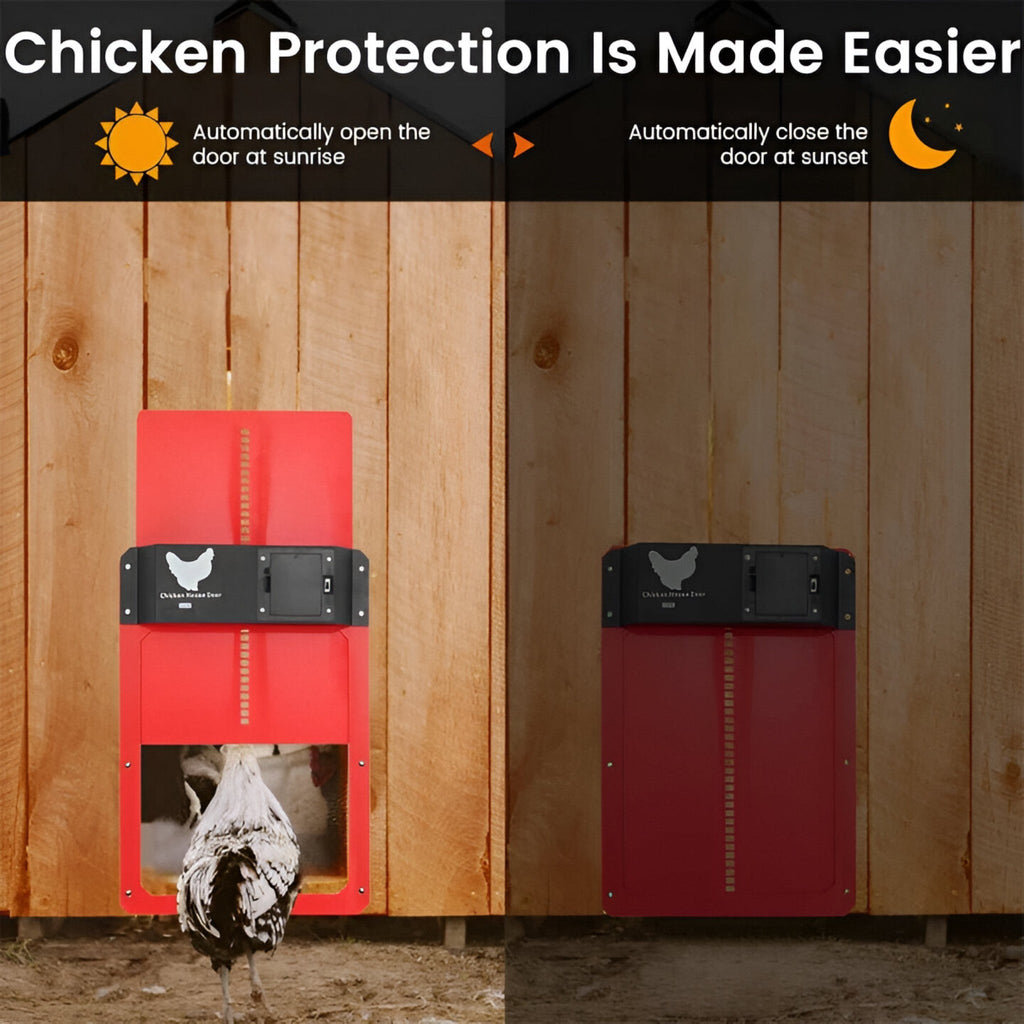 CoopGuard Automatic Chicken Coop Door with Light Sensor Control