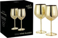 Premium Gold Stainless Steel Wine Glasses with Shatterproof Design | Perfect for Home Bars and Outdoor Gatherings