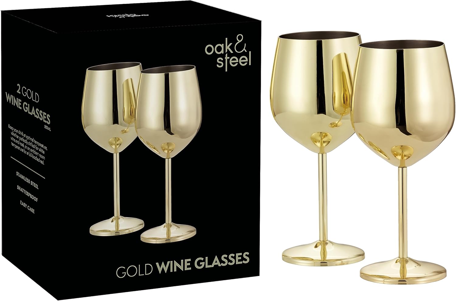 Premium Gold Stainless Steel Wine Glasses with Shatterproof Design | Perfect for Home Bars and Outdoor Gatherings